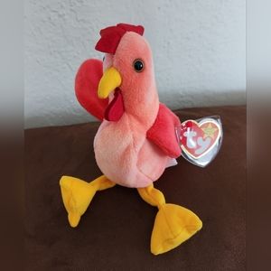 TY BEANIE BABY STRUT THE TIE-DYE ROOSTER BIRTHDAY: 3-8-96